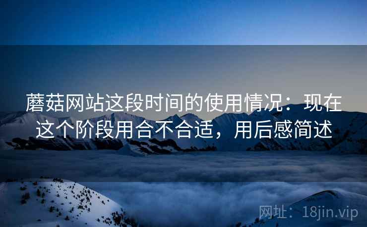 蘑菇网站这段时间的使用情况：现在这个阶段用合不合适，用后感简述  第2张